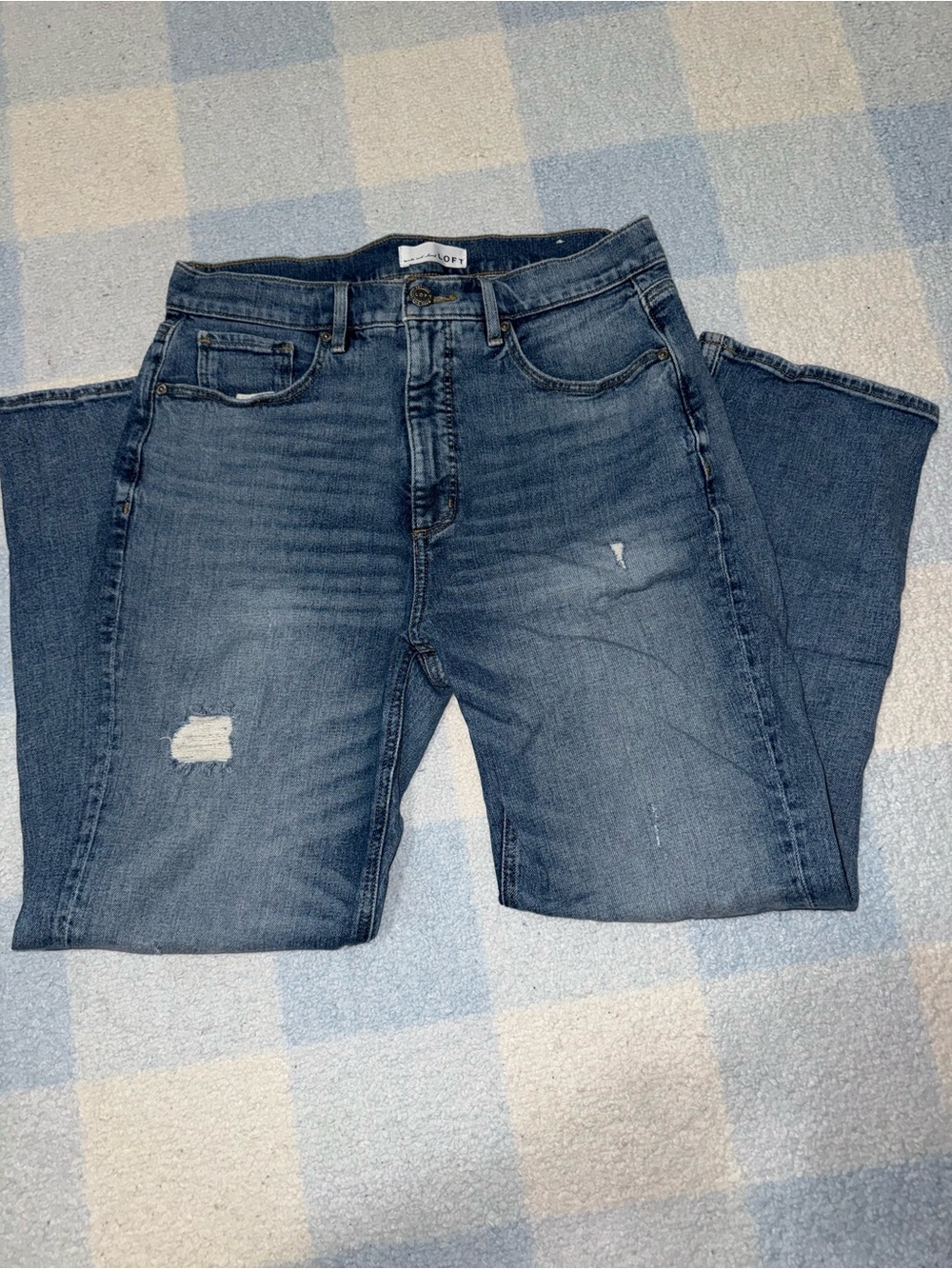 Loft High Rise Straight Crop Jeans